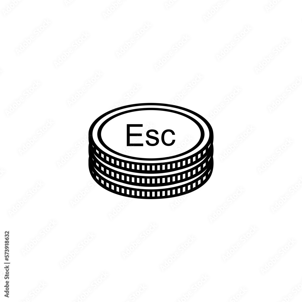 Republic of Cape Verde also called Cabo Verde Currency Symbol, Cape Verdean Escudo Icon, CVE Sign. Vector Illustration Republic of Cape Verde also called Cabo Verde Currency Symbol, Cape Verdean Escudo Icon, CVE Sign. Vector Illustration