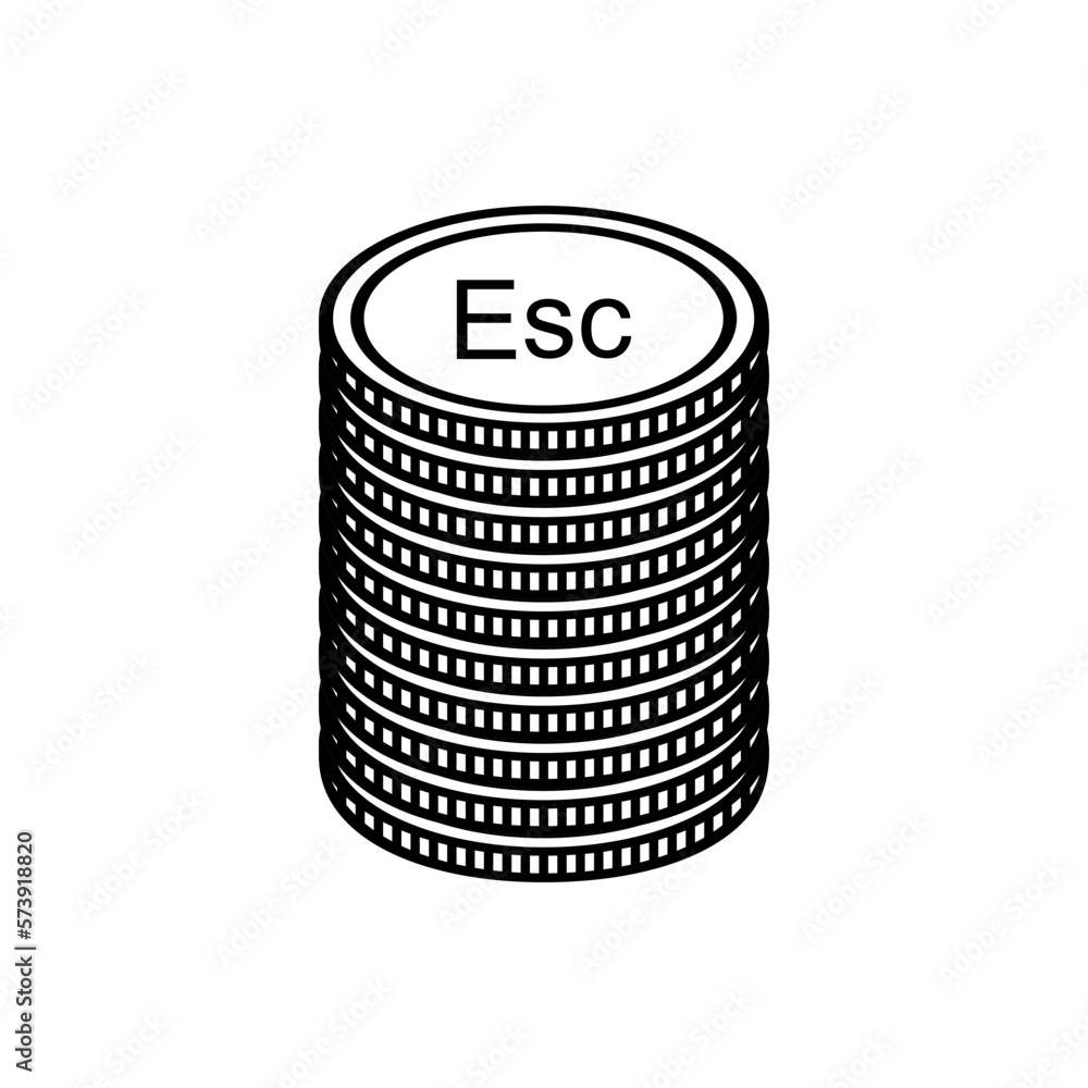 Republic of Cape Verde also called Cabo Verde Currency Symbol, Cape Verdean Escudo Icon, CVE Sign. Vector Illustration Republic of Cape Verde also called Cabo Verde Currency Symbol, Cape Verdean Escudo Icon, CVE Sign. Vector Illustration