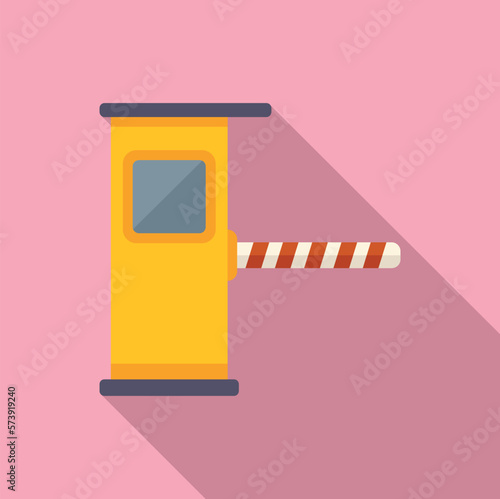 Barrier zone icon flat vector. Car garage. Home place
