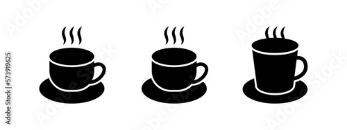 Coffee icon. Coffee cup or Tea in black style concept - stock vector.