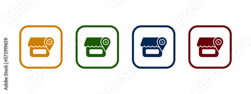 discount shop icon set. shop with discount in different color design.