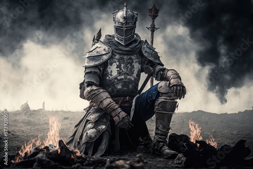 Conquerors of the Battlefield - The Medieval Knight of Europe Generative AI 