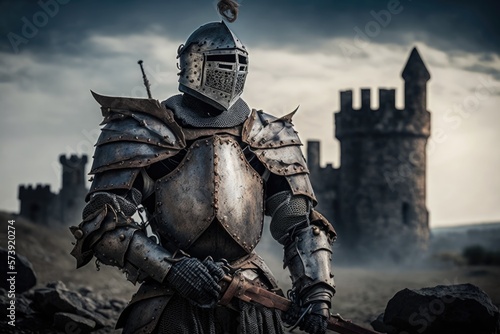 Foto The Legacy of the Medieval Knight Generative AI