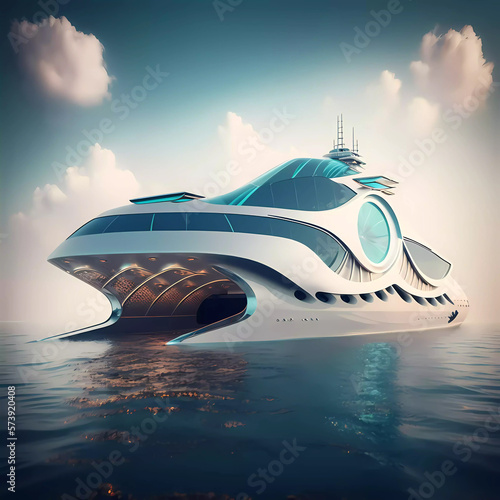Abstract concept of modern yacht of the future © Александр Ковалёв