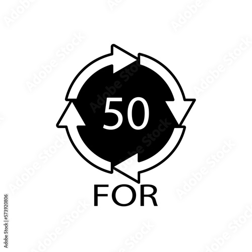 Bio material recycling code 50 FOR. Vector Illustration