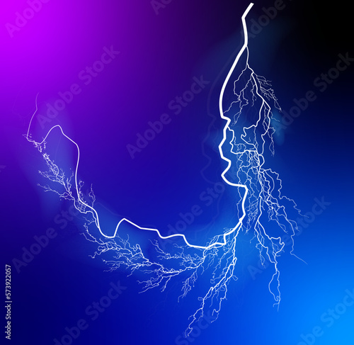LIGHTNING ON DARK BLUE BACKGROUND VECTOR