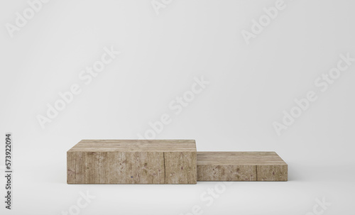 Empty countertop backdrop for business presentation, a 3D render, a perspective studio photography stand, empty studio product white background and copy space, and a banner mock up space wood 