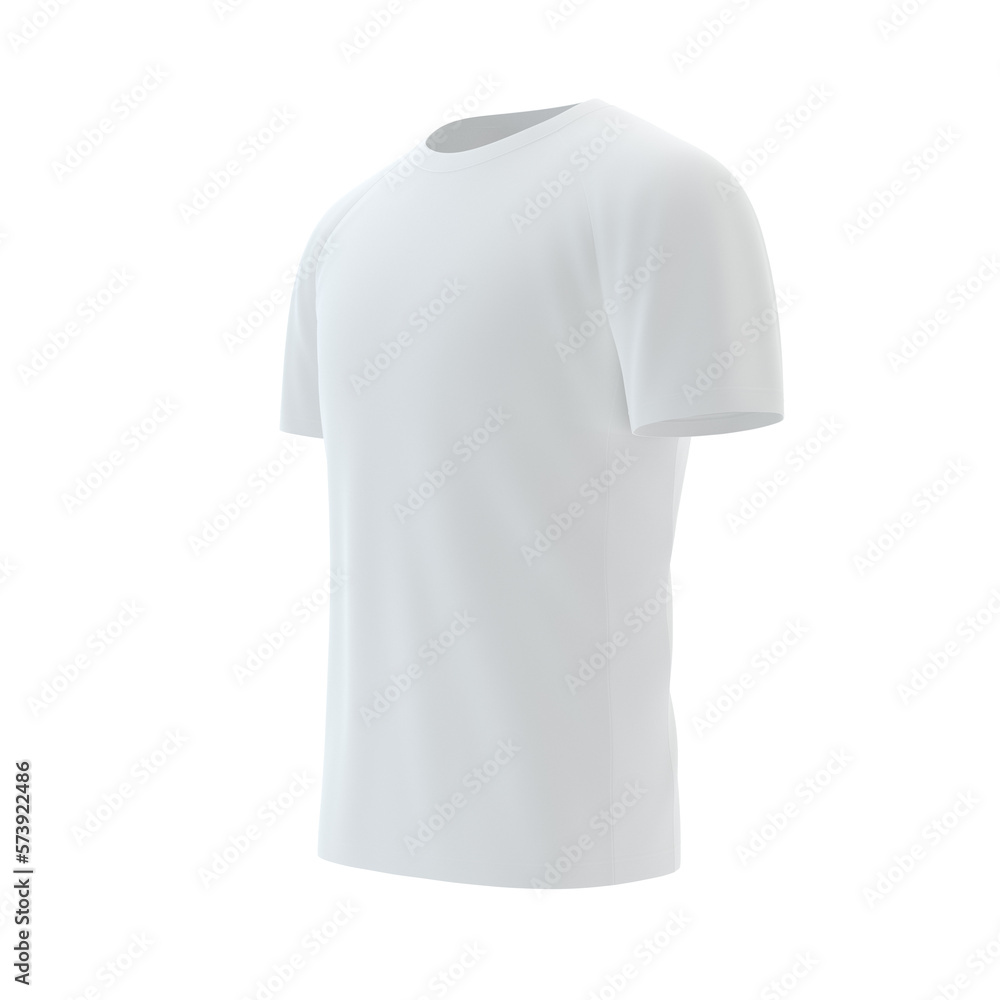 White blank t-shirt template, natural shape on invisible mannequin, for your design print mockup, isolated on white background. 3d illustration. White blank t-shirt template, natural shape on invisible mannequin, for your design print mockup, isolated on white background. 3d illustration.