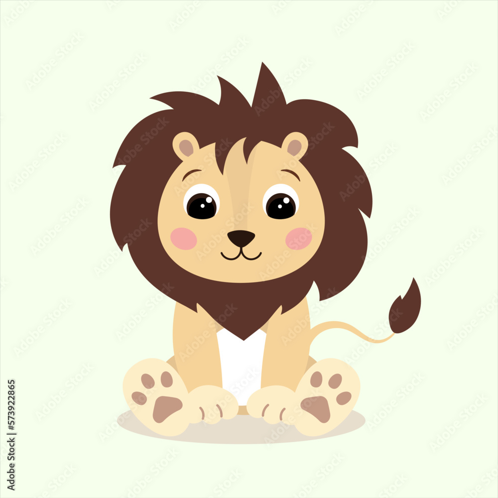 Cute happy smiling cartoon little lion character. Vector illustration Cute happy smiling cartoon little lion character. Vector illustration