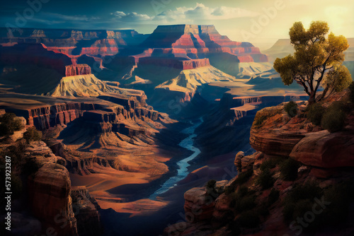 Grandeur of Grand Canyon. Generative AI...