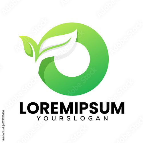 letter o with leaf logo design