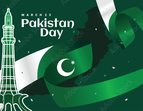 vector illustration background to commemorate pakistan day