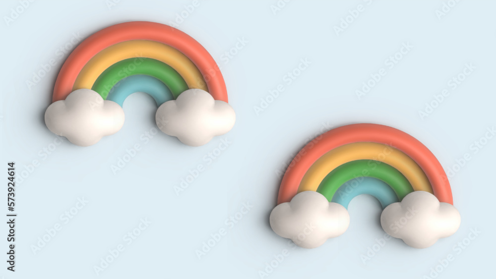 Vector rainbow with clouds Vector rainbow with clouds