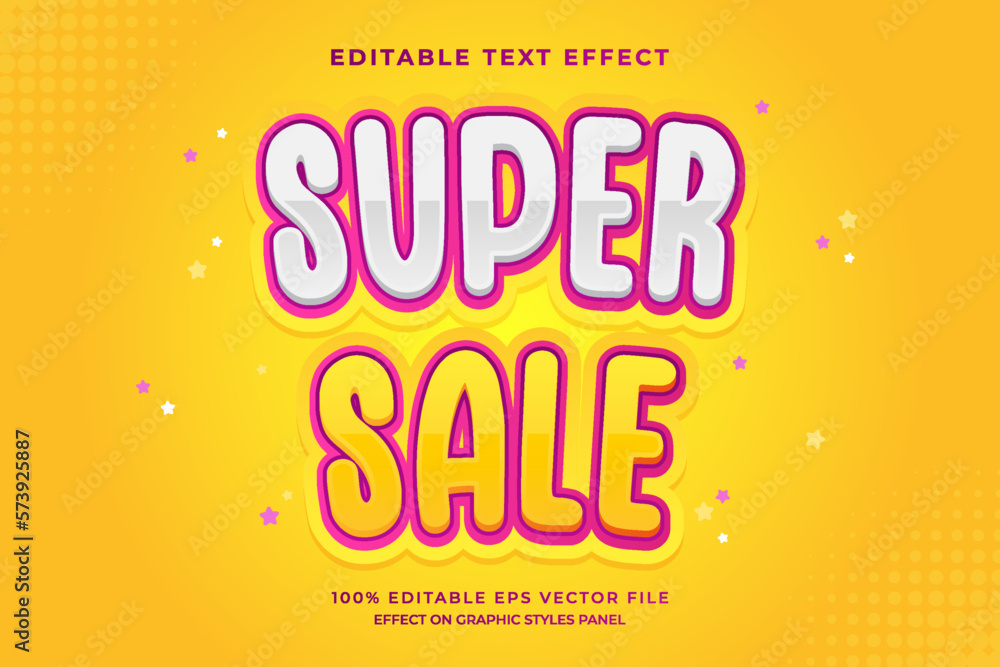 Fototapeta premium decorative super sale editable text effect vector design