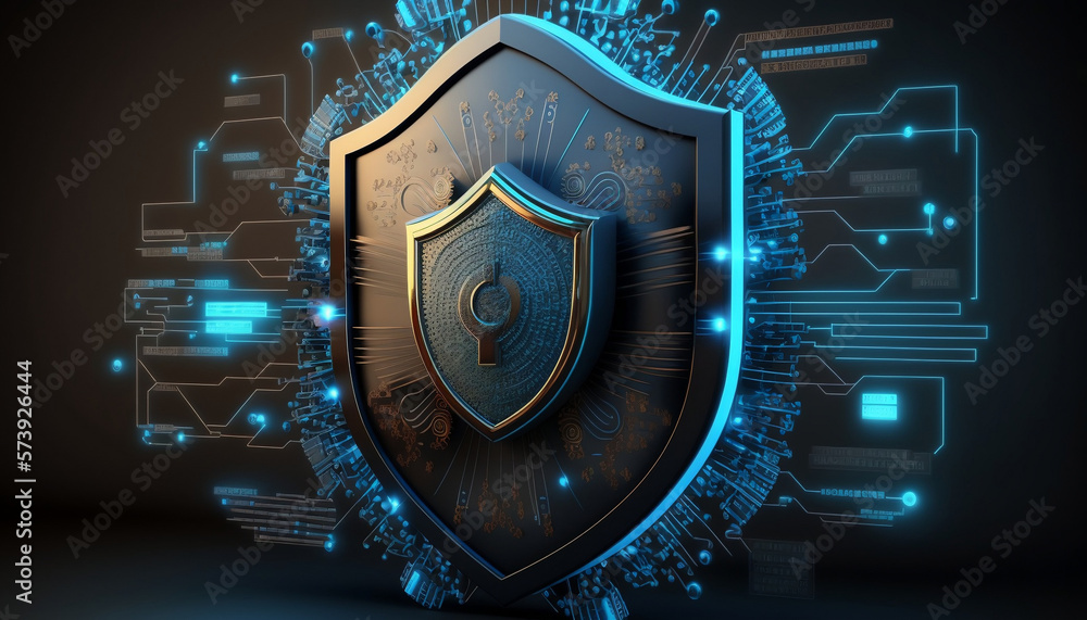 Fototapeta premium IoT Security Concept Internet of Things Security Software 3D Illustration