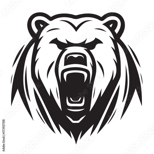Bear illustration vector drawing. Logo of bear