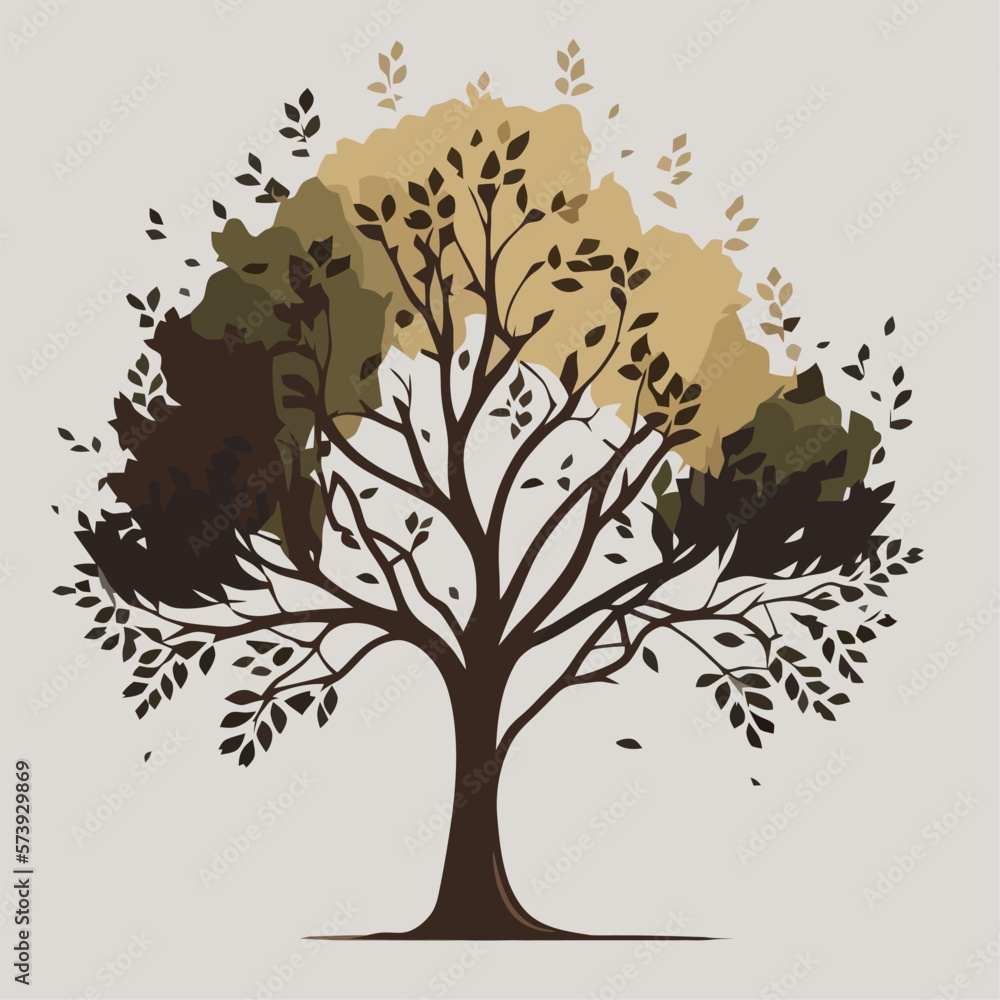 vector illustration of trees with neutral colors