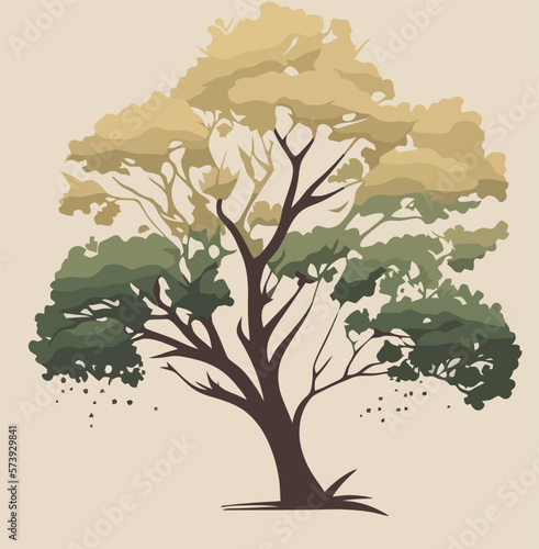 vector illustration of trees with neutral colors