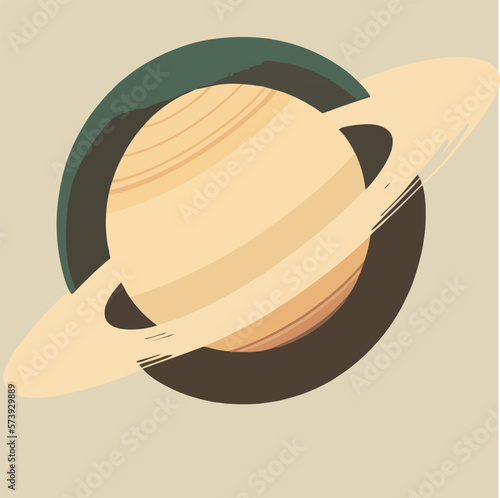 vector illustration of a planet with a ring