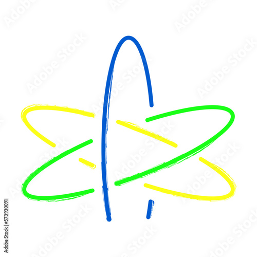 atheism angle brush on white background, vector illustration.