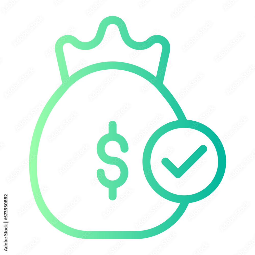 cash bag gradient icon cash bag gradient icon