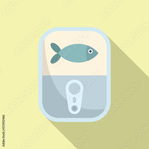 Vitamin D fish can icon flat vector. Food nutrition. Diet skin