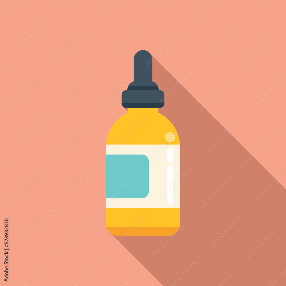 Vitamin D dropper icon flat vector. Sun nutrition. Human protection Vitamin D dropper icon flat vector. Sun nutrition. Human protection
