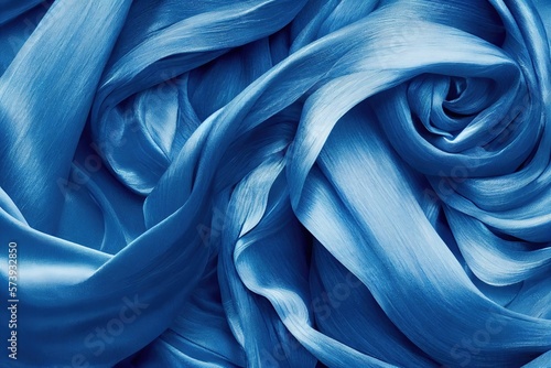 texture de tissu fin coloré avec plis bleu
