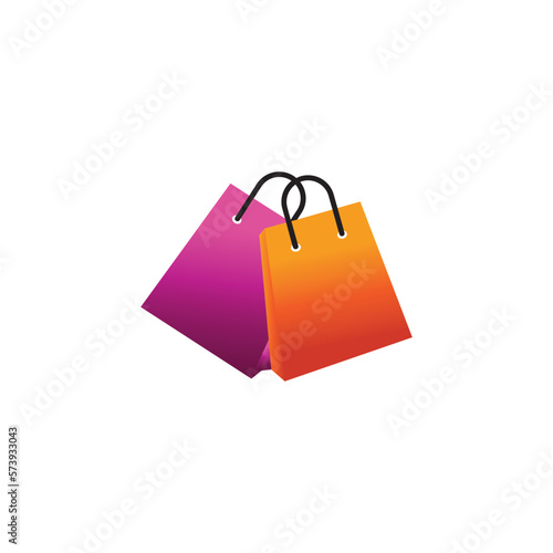 shopping bag logo template design illustration color design vector
