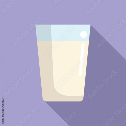 Vitamin D milk glass icon flat vector. Food nutrition. Human diet