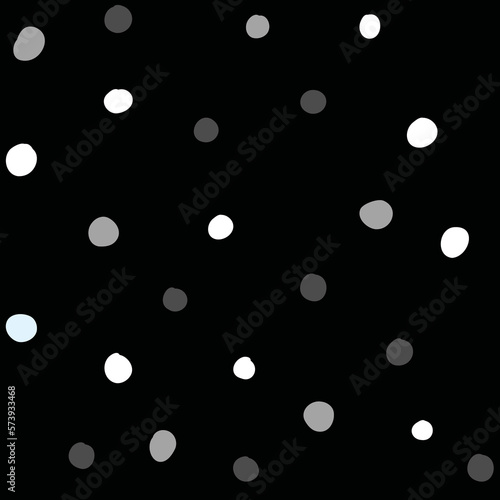 Colorful dots seamless pattern in flat style. Vector illustration isolated on black background.