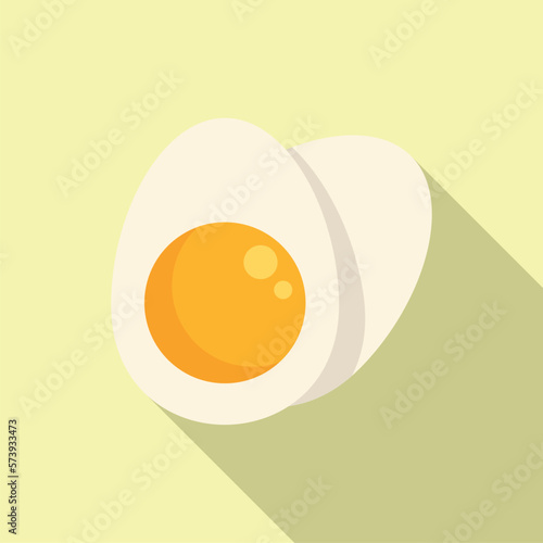 Vitamin D boiled egg icon flat vector. Food sun. Skin diet