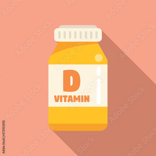 Vitamin D nutrient icon flat vector. Skin diet. Medical health