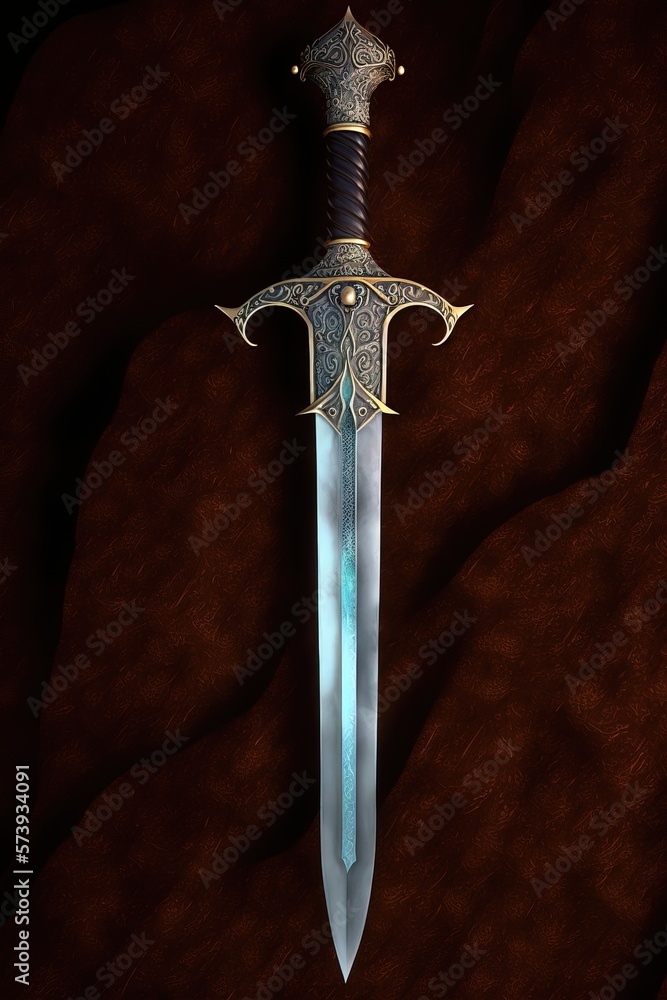 Glaive Ou p e Courte M di vale Sur Un Fond De Cuir Stock Illustration Glaive Ou p e Courte M di vale Sur Un Fond De Cuir Stock Illustration