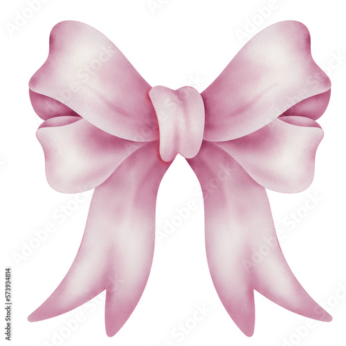 pink ribbon bow watercolours 