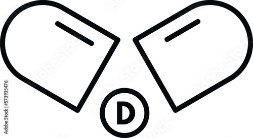 Vitamin D pill icon outline vector. Diet skin. Healthy food
