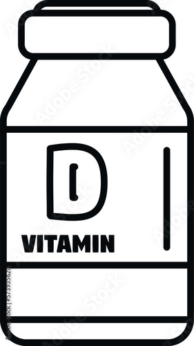 Vitamin D nutrient icon outline vector. Skin diet. Medical health