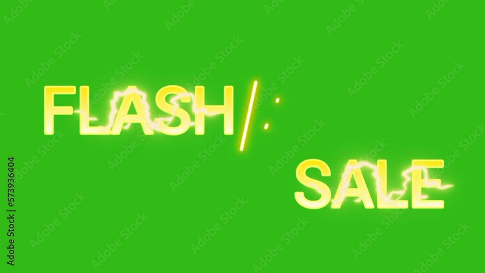 flash sale animation with a variation of the yellow lightning symbol and green screen flash sale animation with a variation of the yellow lightning symbol and green screen