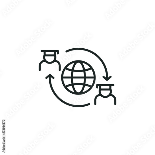 Student exchange icon isolated on white background