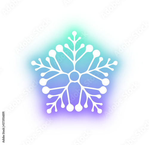 Collection of snowflake neon