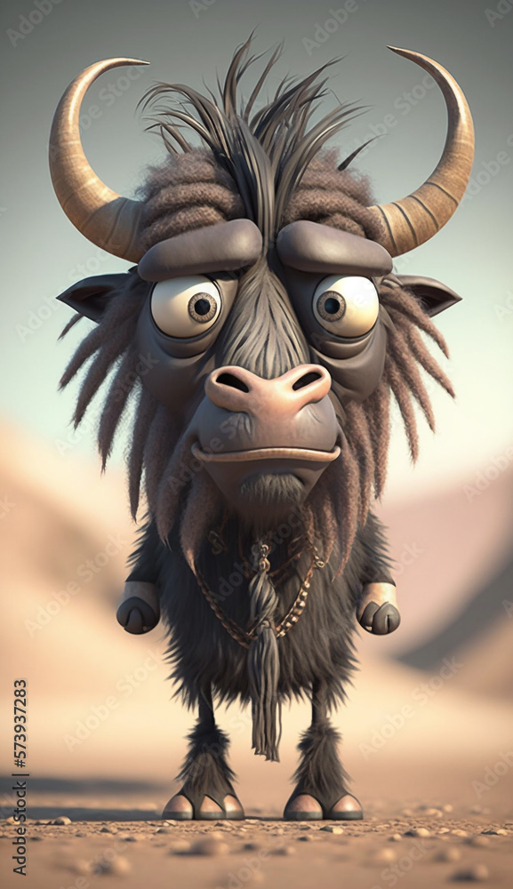 Wildebeest With Big Eyes Character Design Concept Art Part#210223