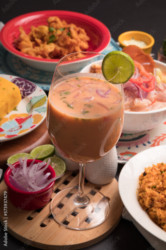Sea food ceviche Assorted food plates Peru traditional comfort food buffet table Sea food ceviche Assorted food plates Peru traditional comfort food buffet table