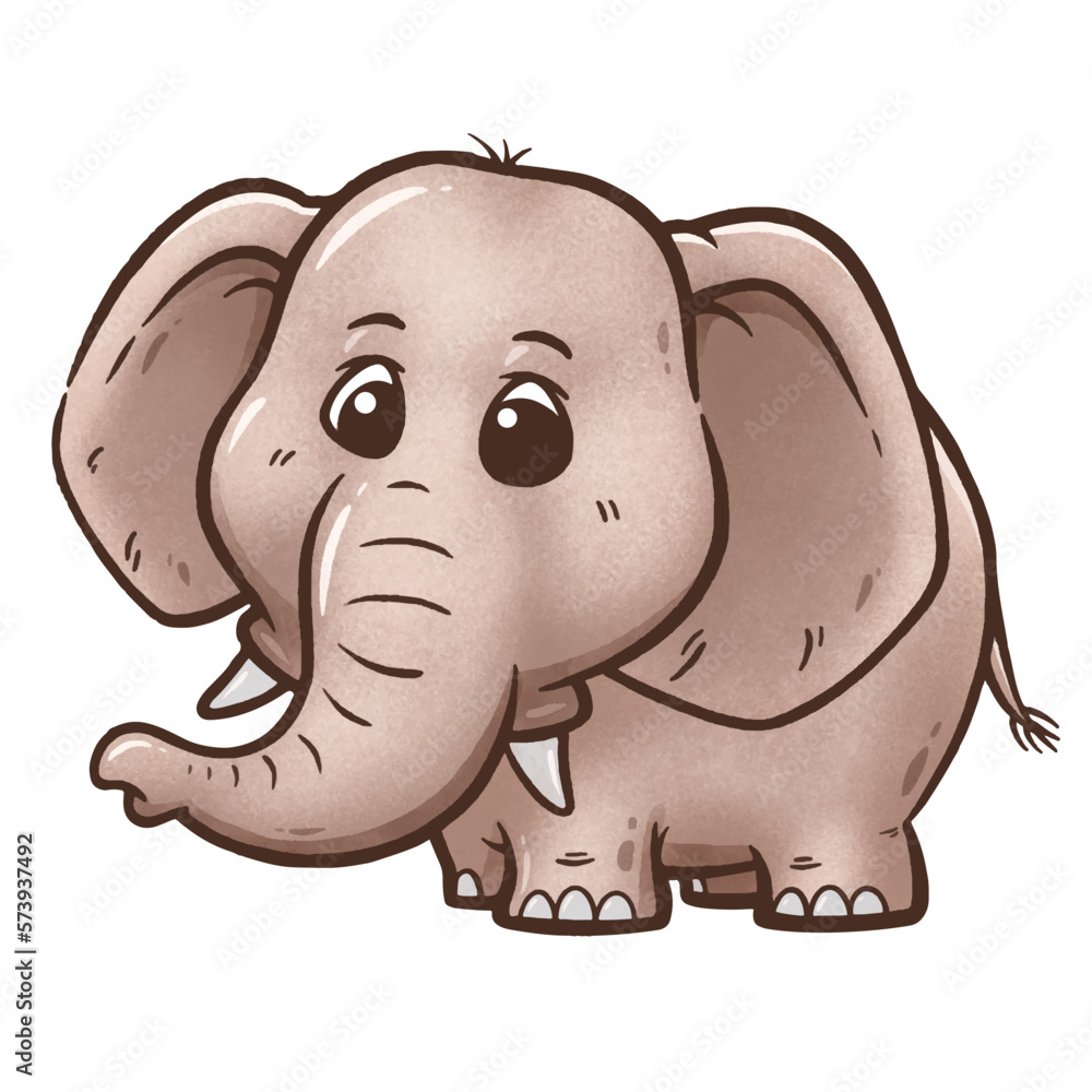 Naklejka premium Vector illustration of Cartoon Elephant, Wild animals