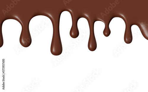 Fototapeta Melted Chocolate isolated. 3D render illustration