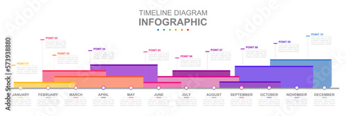 Infographic business template. Modern Timeline diagram calendar with grantt chart. Concept presentation.