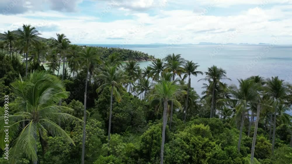 Aerial video of a stretch of beach with turquoise water color on a sunny day Aerial video of a stretch of beach with turquoise water color on a sunny day