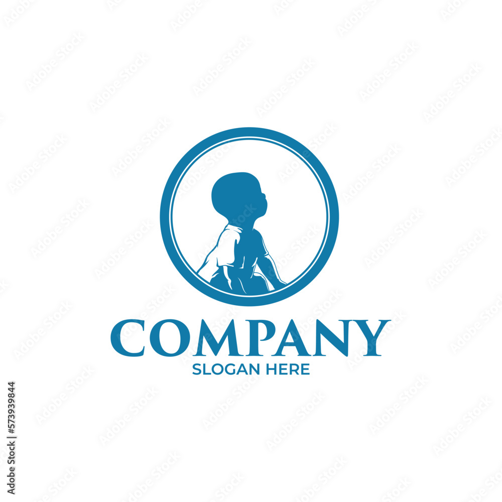 Silhouette of baby logo design inspiration