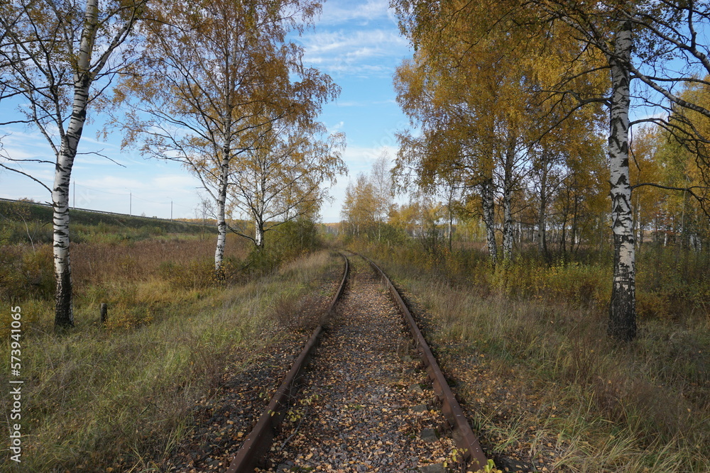 autumn abandoned railway