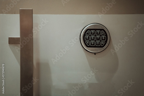 Strongbox steel closed gray safety deposit box with digital combination code