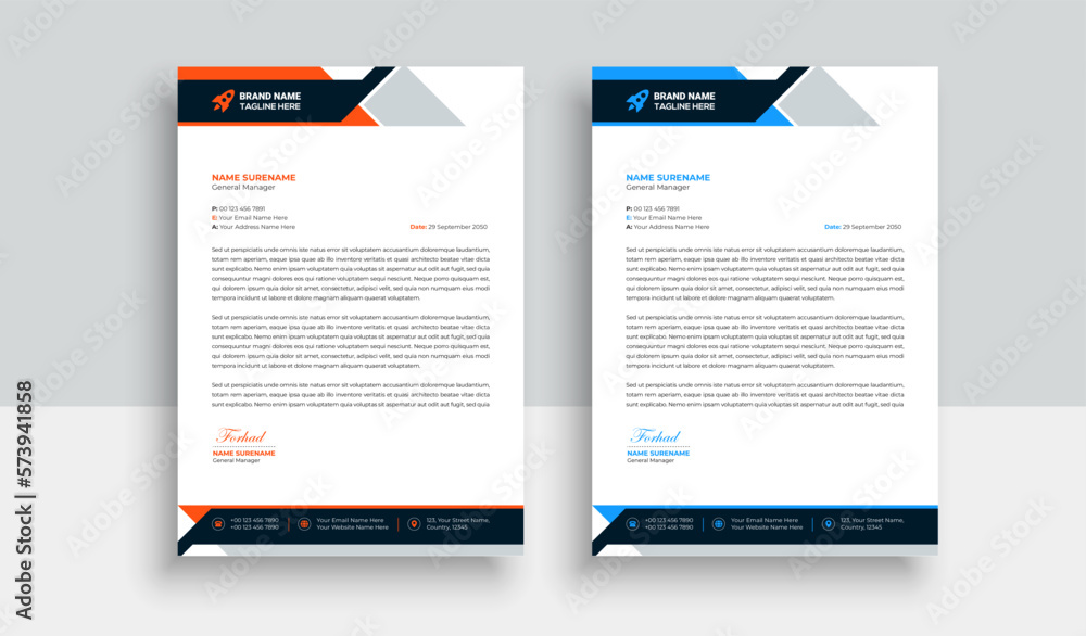 Abstract Letterhead Design Modern Business Letterhead Design Abstract Letterhead Design Modern Business Letterhead Design
